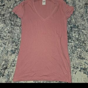 PINK Victoria's Secret Fitted Pink V-Neck T-Shirt